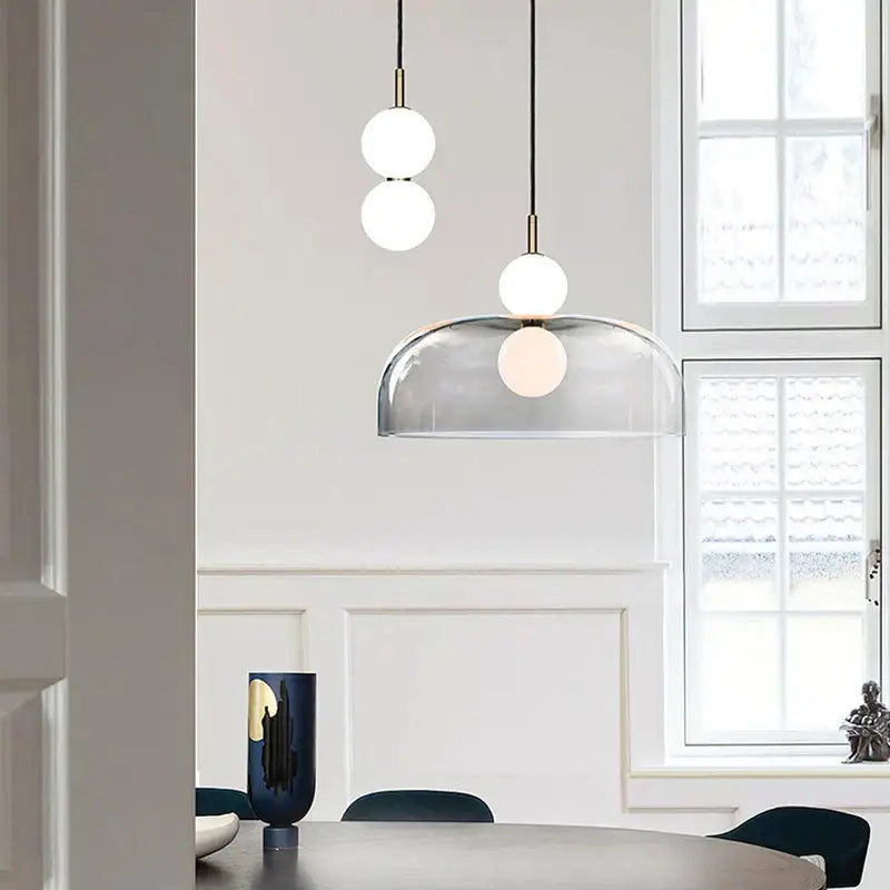 Modern minimalist glass ball pendant light for living room