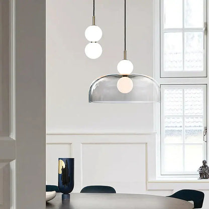Modern minimalist glass ball pendant light for living room