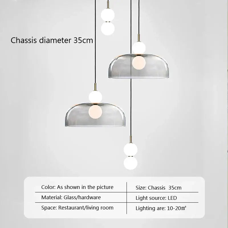 Modern minimalist glass ball pendant light for living room