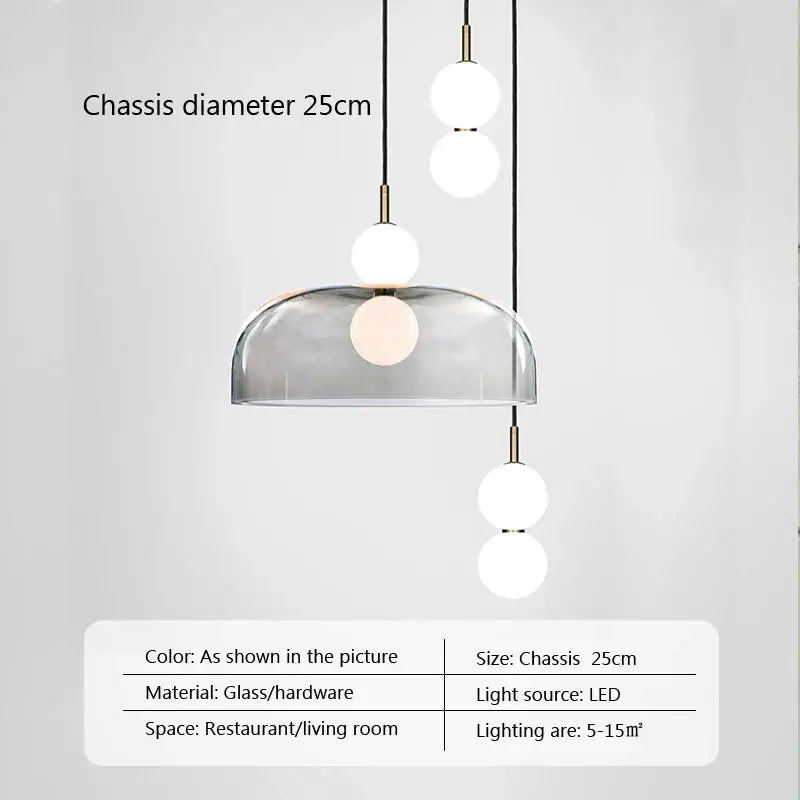 Modern minimalist glass ball pendant light for living room