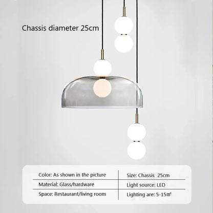 Modern minimalist glass ball pendant light for living room