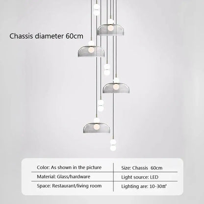 Modern minimalist glass ball pendant light for living room