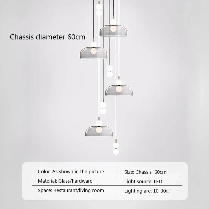 Modern minimalist glass ball pendant light for living room