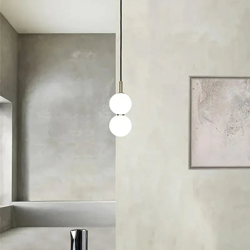 Modern minimalist glass ball pendant light for living room