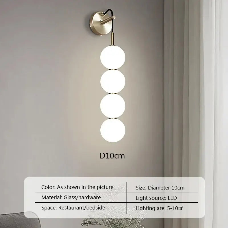 Modern minimalist glass ball pendant light for living room