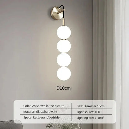 Modern minimalist glass ball pendant light for living room