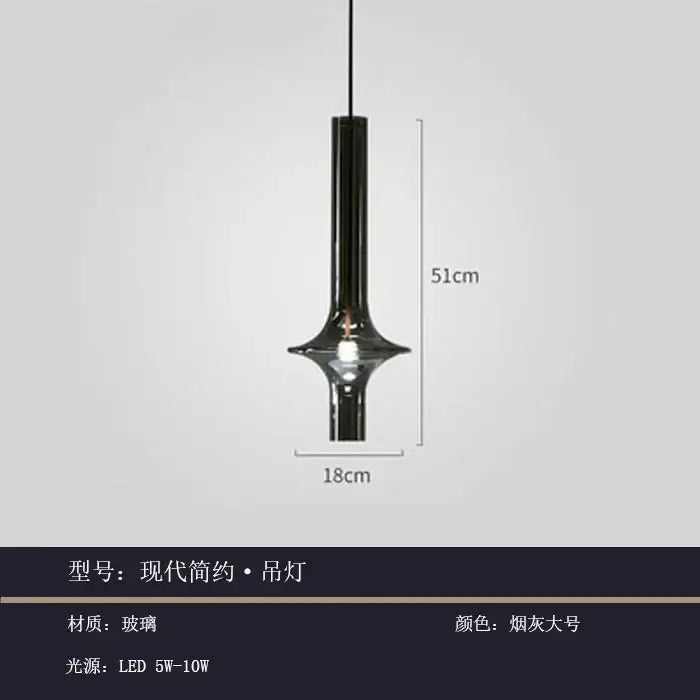 Modern minimalist glass pendant light kitchen hanging lamp