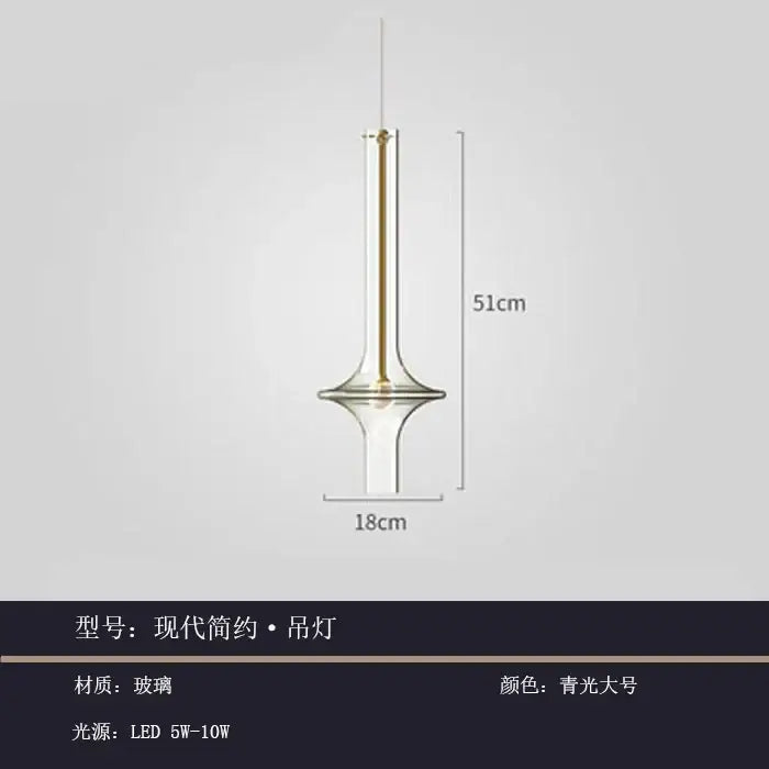 Modern minimalist glass pendant light kitchen hanging lamp