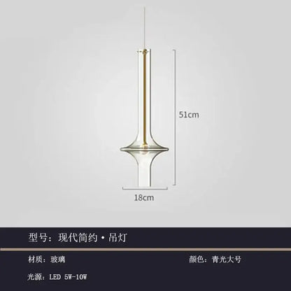 Modern minimalist glass pendant light kitchen hanging lamp