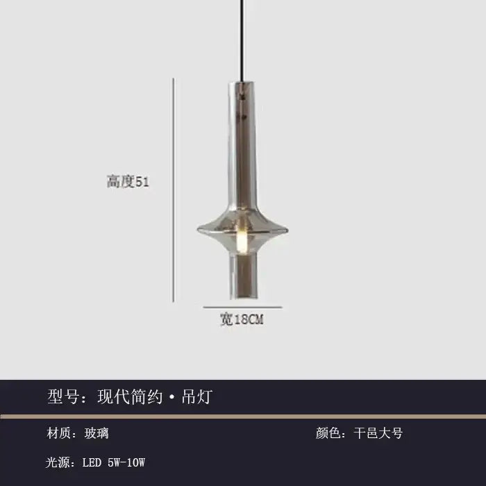 Modern minimalist glass pendant light kitchen hanging lamp