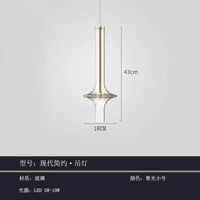 Modern minimalist glass pendant light kitchen hanging lamp