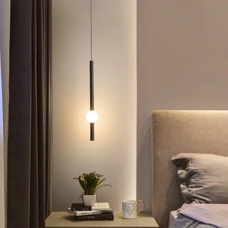Modern minimalist glass rod pendant light for living room