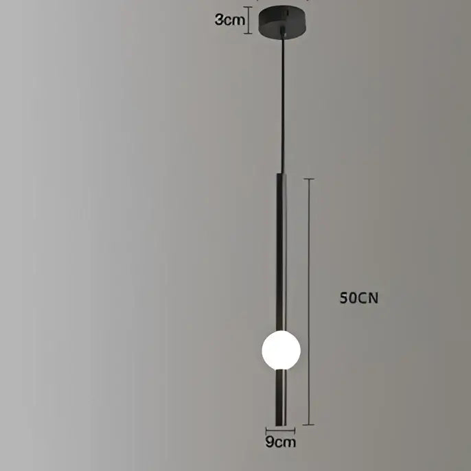 Modern minimalist glass rod pendant light for living room