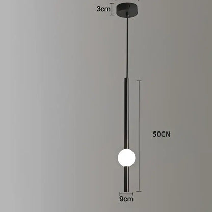 Modern minimalist glass rod pendant light for living room