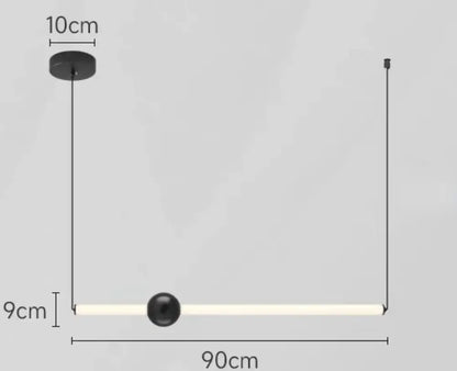Modern minimalist glass rod pendant light for living room