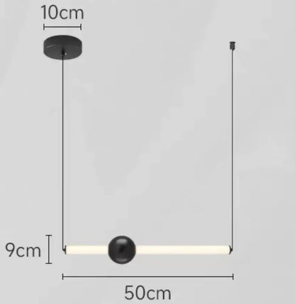 Modern minimalist glass rod pendant light for living room