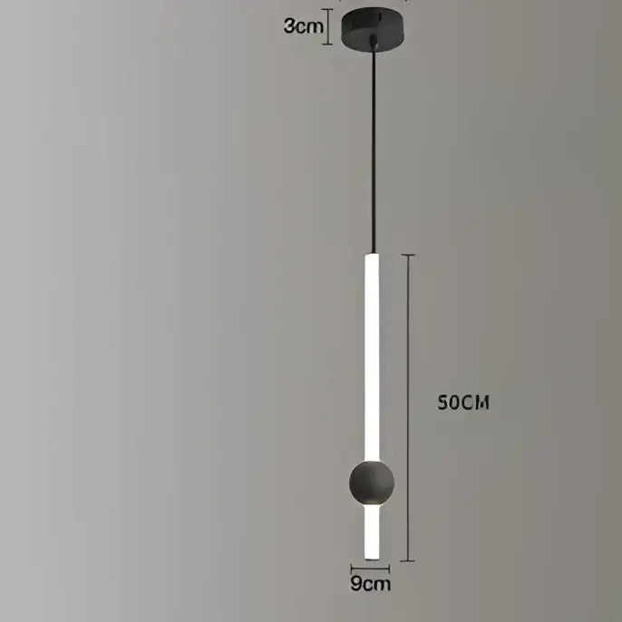 Modern minimalist glass rod pendant light for living room