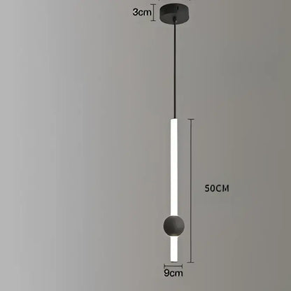 Modern minimalist glass rod pendant light for living room