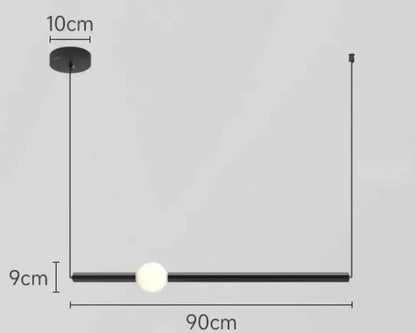 Modern minimalist glass rod pendant light for living room