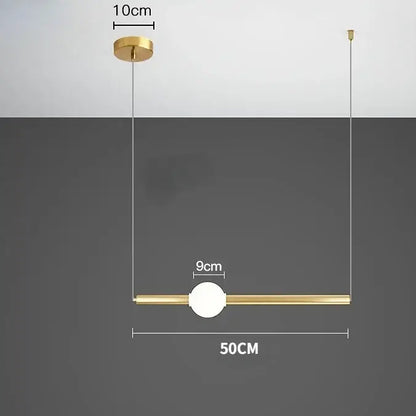 Modern minimalist glass rod pendant light for living room
