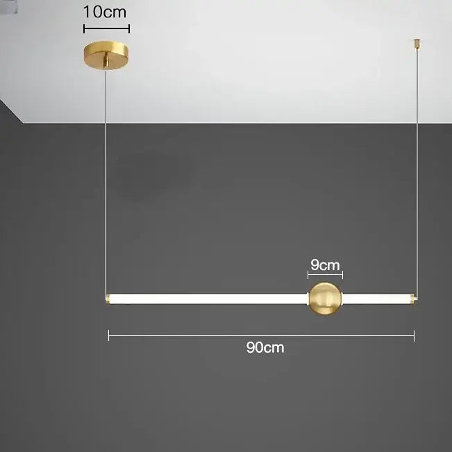 Modern minimalist glass rod pendant light for living room