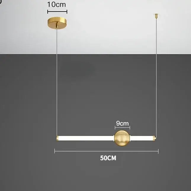 Modern minimalist glass rod pendant light for living room