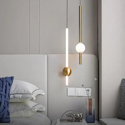 Modern minimalist glass rod pendant light for living room