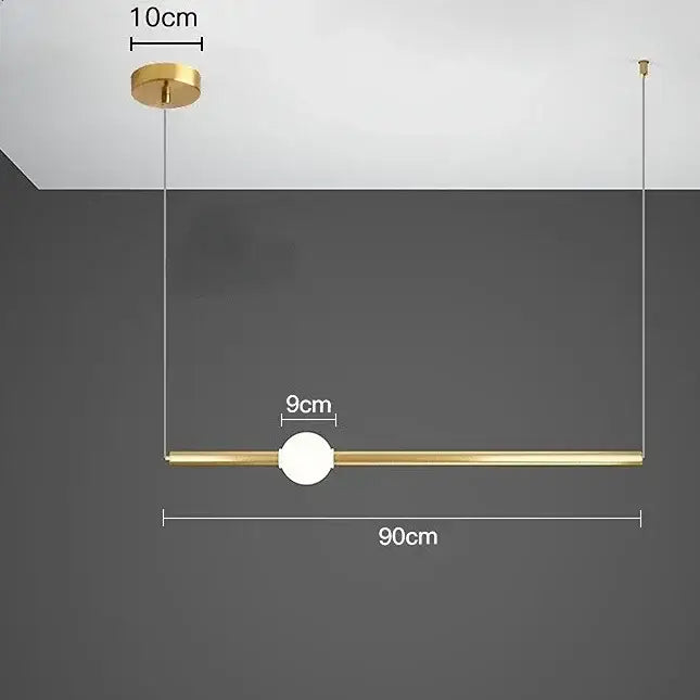 Modern minimalist glass rod pendant light for living room