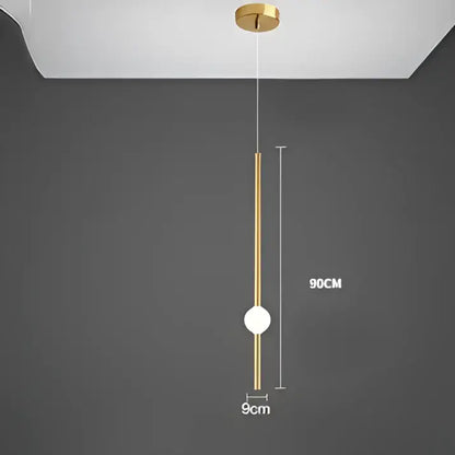 Modern minimalist glass rod pendant light for living room