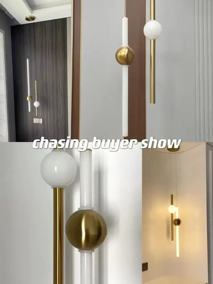 Modern minimalist glass rod pendant light for living room