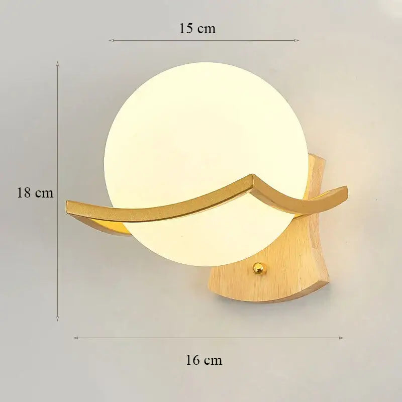 Modern minimalist glass shade gold wall lamp for bedroom
