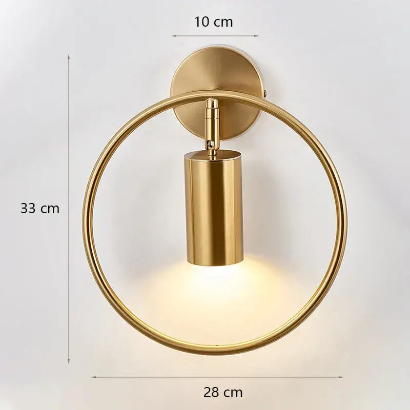 Modern minimalist glass shade gold wall lamp for bedroom
