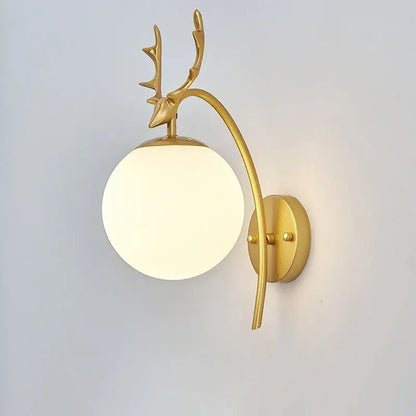 Modern minimalist glass shade gold wall lamp for bedroom