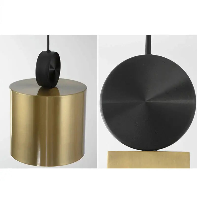 Modern minimalist gold & black led pendant light for dining room