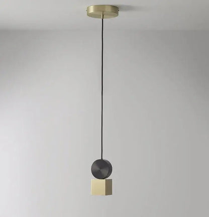 Modern minimalist gold & black led pendant light for dining room