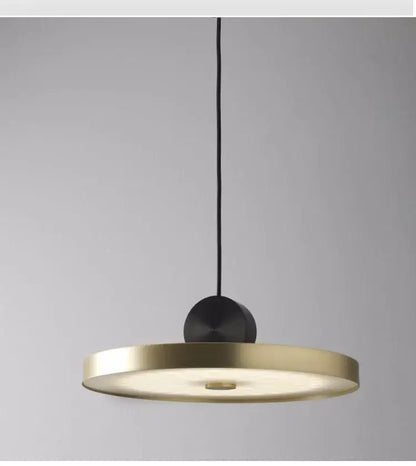 Modern minimalist gold & black led pendant light for dining room