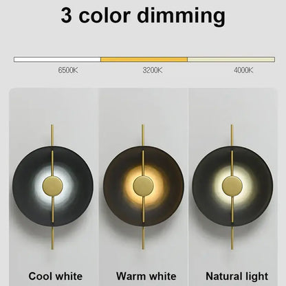 Modern minimalist gold & black led wall lamps for living room