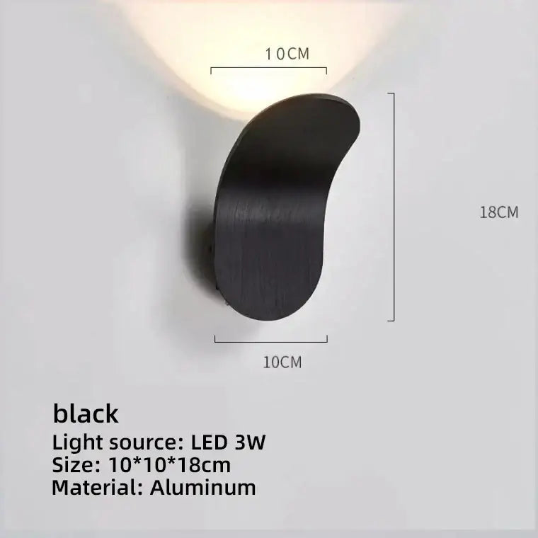 Modern minimalist gold & black led wall lamps for living room