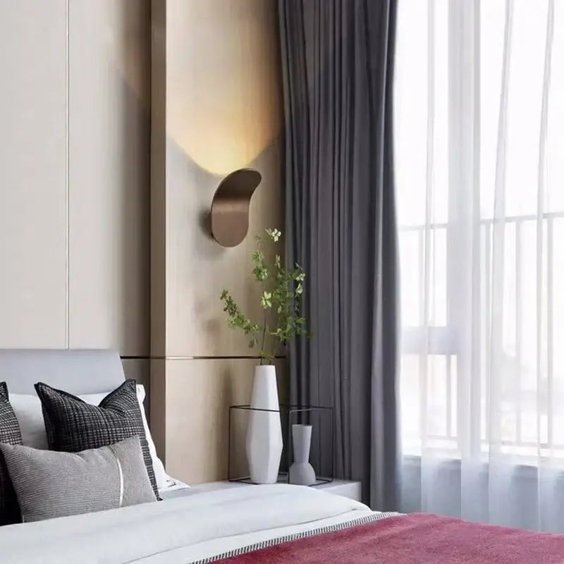 Modern minimalist gold & black led wall lamps for living room
