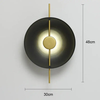 Modern minimalist gold & black led wall lamps for living room