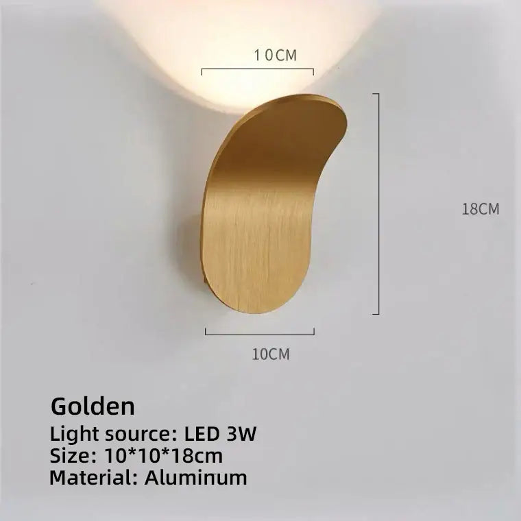 Modern minimalist gold & black led wall lamps for living room