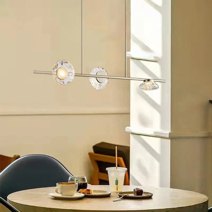 Modern minimalist gold glass led chandelier dining room pendant light