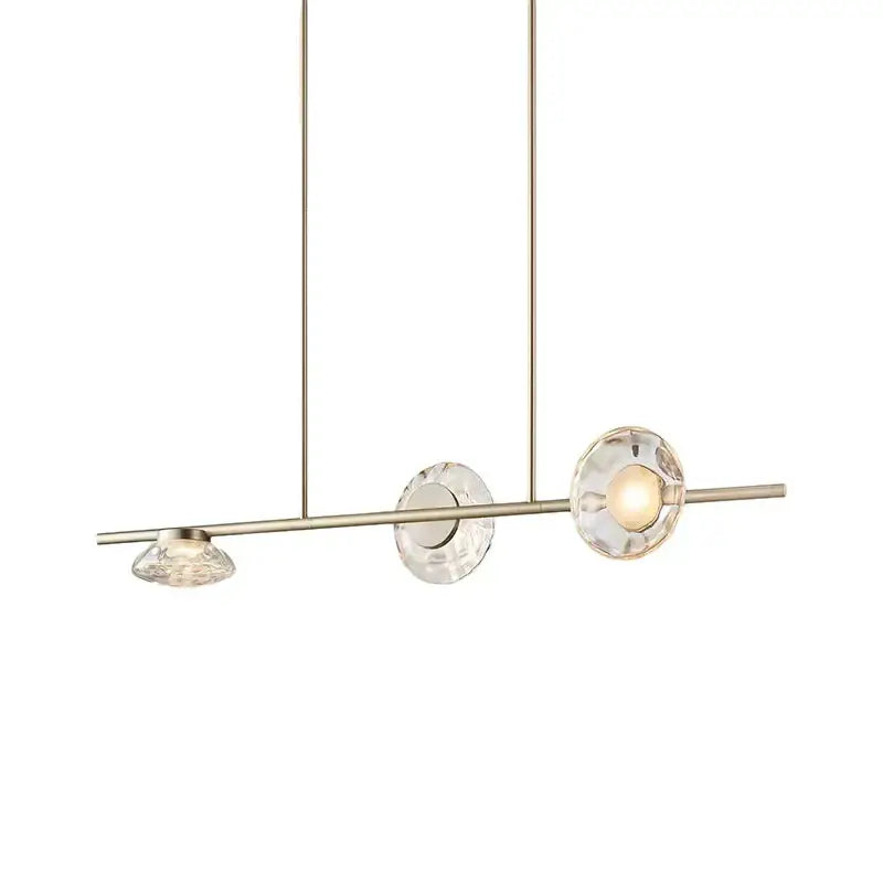 Modern minimalist gold glass led chandelier dining room pendant light