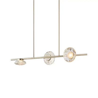 Modern minimalist gold glass led chandelier dining room pendant light