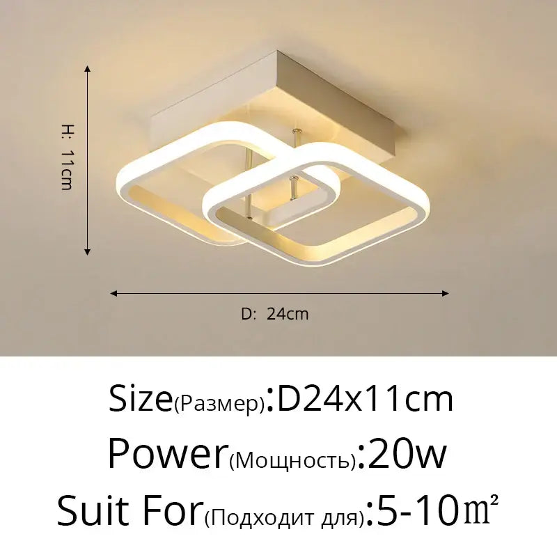 Modern minimalist gold led ceiling light living room curved arms