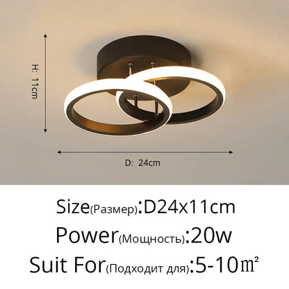 Modern minimalist gold led ceiling light living room curved arms
