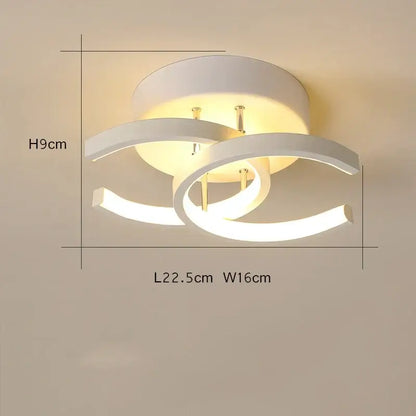 Modern minimalist gold led ceiling light living room curved arms