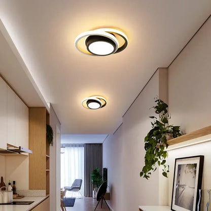 Modern minimalist gold led ceiling light living room curved arms