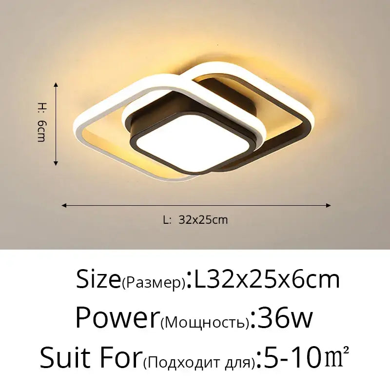 Modern minimalist gold led ceiling light living room curved arms