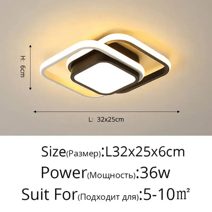 Modern minimalist gold led ceiling light living room curved arms